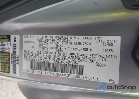 2014 Toyota Tacoma из США, поврежденный, VIN 5TFUX4EN9EX030220